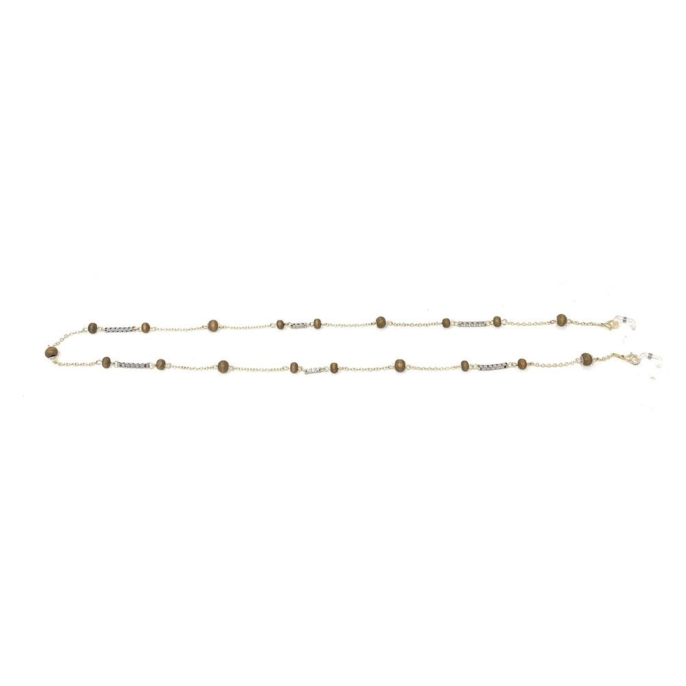 Eyeglass Chain Strap Women Sunglasses Holder Necklace Fashion Gold Wood 31"